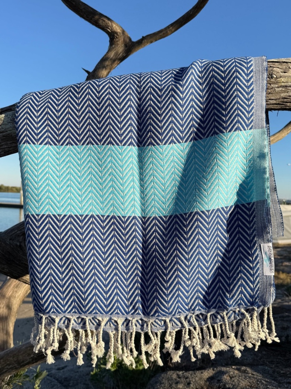 Royal Rag Blue — Salt Rag™ Sand-Resistant Turkish Beach Towel